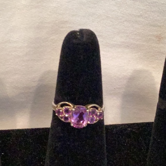 Amethyst ring in925 silver - Picture 2 of 5